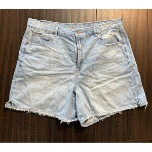 American Eagle Jean Shorts Women 18 Highest Rise Baggy Destroyed Distressed